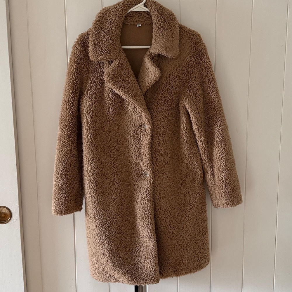 Uniqlo Teddy Coat, Brown - Picture 4 of 7